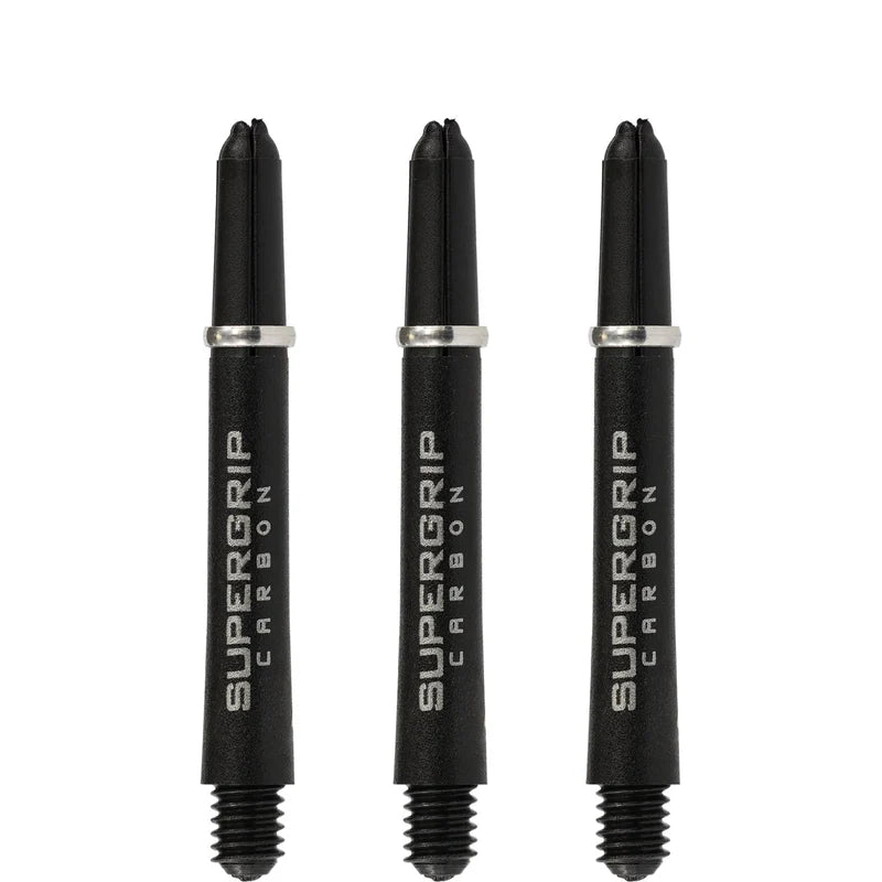HARROWS SUPERGRIP CARBON DART SHAFTS - BLACK & SILVER
