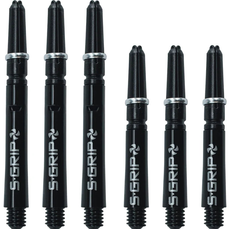 HARROWS SUPERGRIP SPIN STEMS - DART SHAFTS - BLACK SILVER