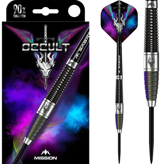 Mission Occult Darts - Steel Tip - 90% - Black and Coral PVD