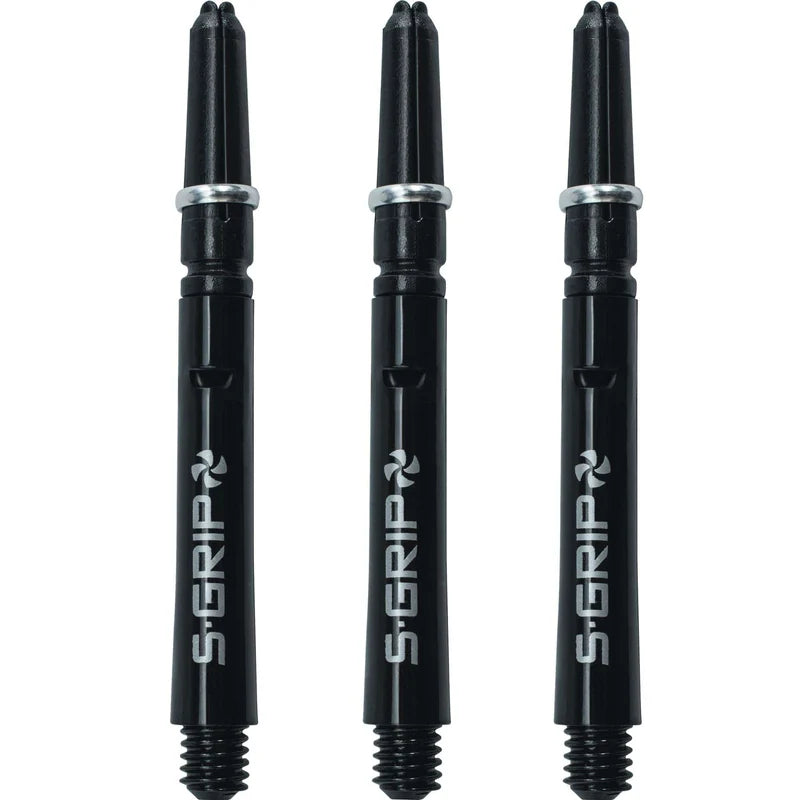 HARROWS SUPERGRIP SPIN STEMS - DART SHAFTS - BLACK SILVER