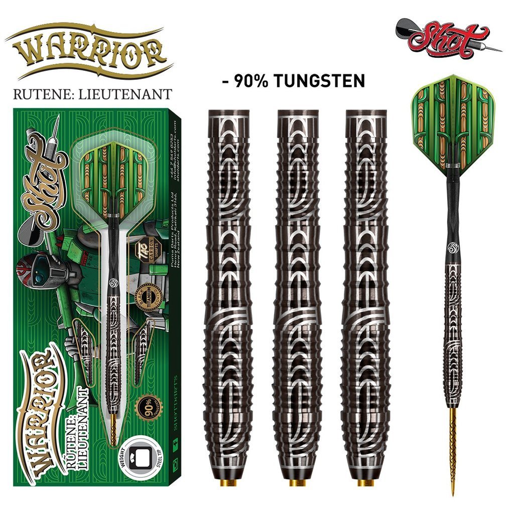 Warrior Rutene Steel Tip Dart Set - 90% Tungsten Barrels