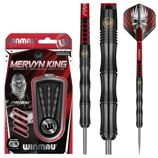Winmau Mervyn King Onyx 90% Tungsten 22 grams Steel-tip Darts