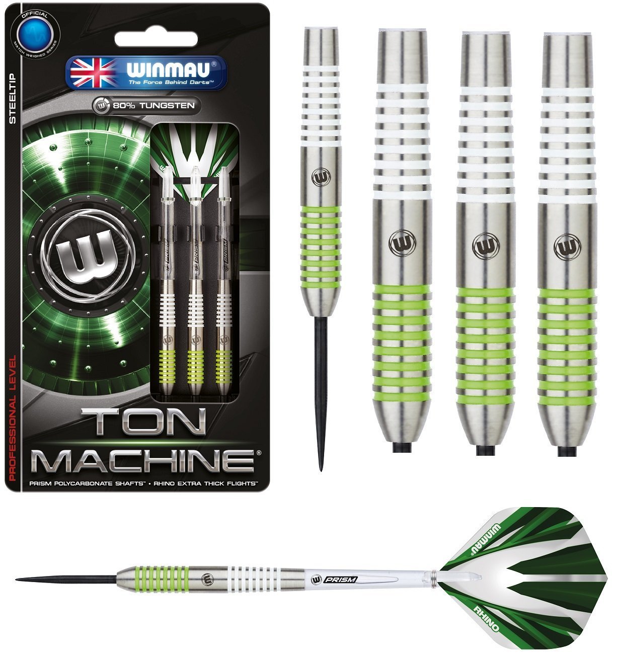 Winmau Ton Machine - Green and White - Steel-tip Darts