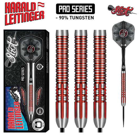 Shot Pro Player - Harald Leitinger 90%  Tungsten Steel-tip Darts - 23g